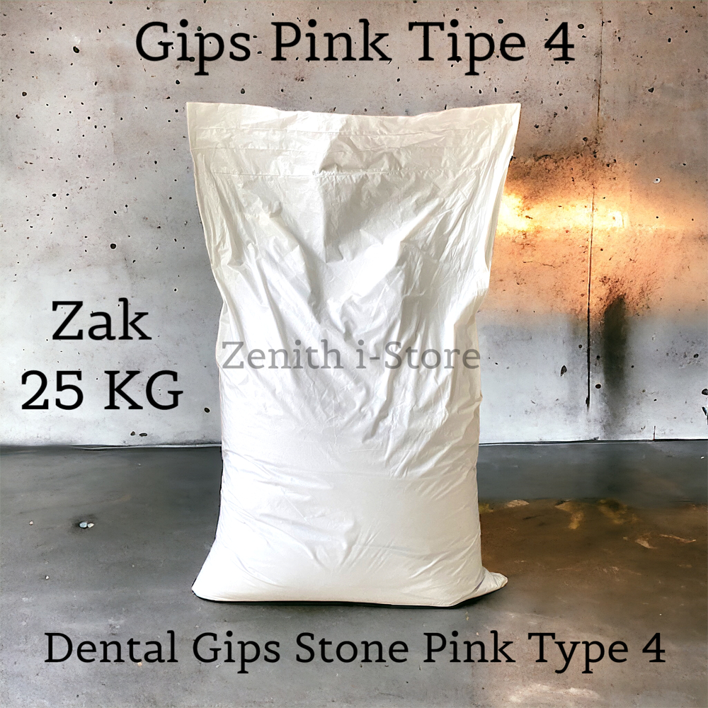 Gips Pink Tipe 4 Glastone Dental Stone Gips Stone Die Stone Dental Plasters Cetakan Gigi 25 Kg