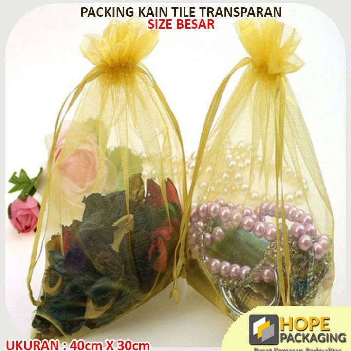 Dapatkan Sekarang  5 PCS  Packing Kain Tile Transparan Bungkus Souvenir Kain Tile  Kantong Pouch Man