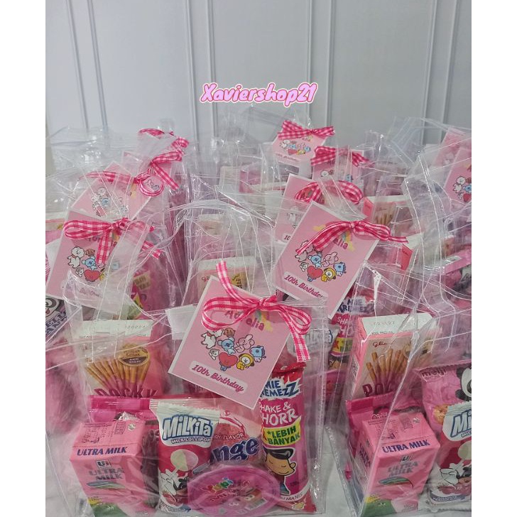 

V44859 Paket Snack Tema Pink Premium Tas Mika Free Card