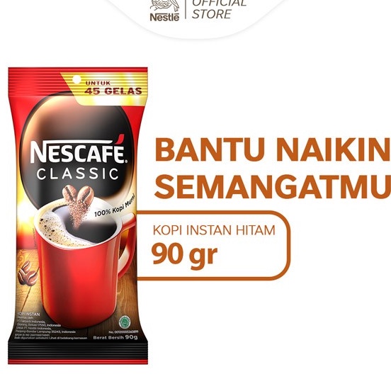 

Stok terbaru NESCAFE CLASSIC Kopi Instan Sachet Bag 9gr