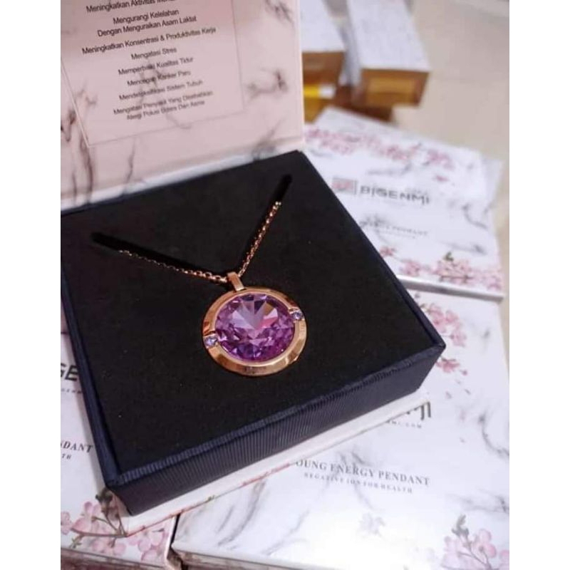[TERLARIS] YOUNG ENERGY PENDANT BIGENMI "AMETHYST" (KALUNG KESEHATAN DENGAN ION TERTINGGI)
