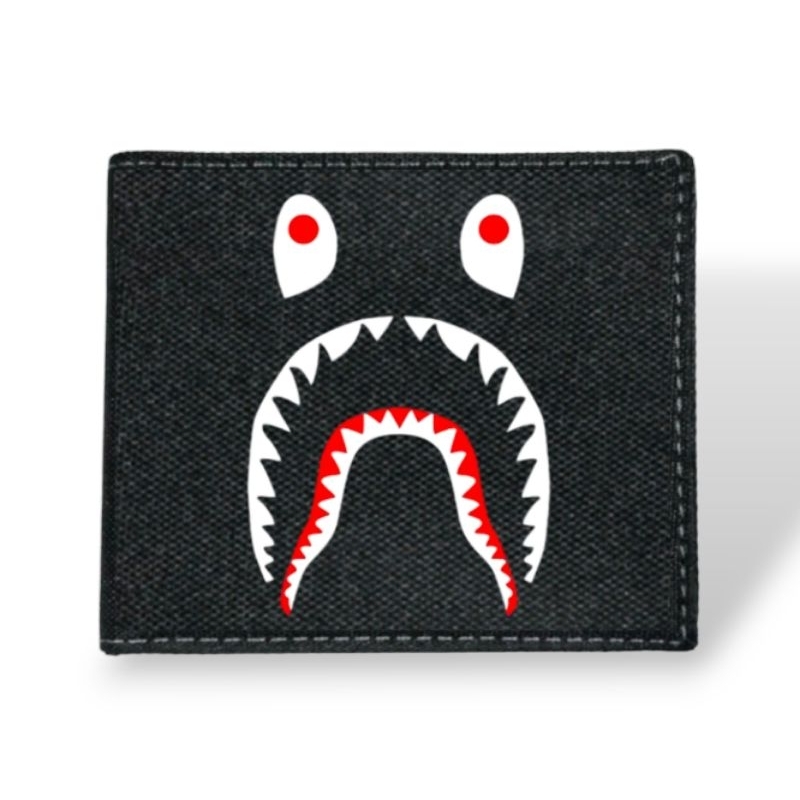 Dompet Kanvas Bape  Distro Keren / Dompet Lipat Resleting Pria Logo Distro Bape Bahan 100% Kanvas Pr