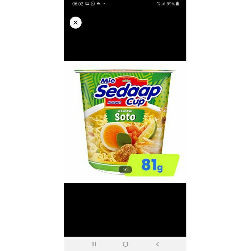 

Mie Sedap Soto Cup
