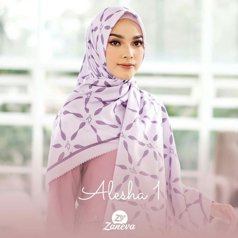 Zaneva hijab alesha scarf voal motif lasercut