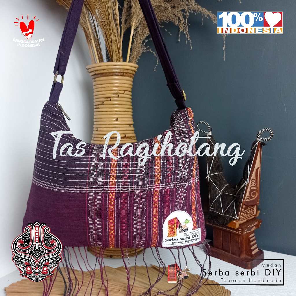 Tas Selempang Pria/Wanita Bahan Ulos Tenun BIG