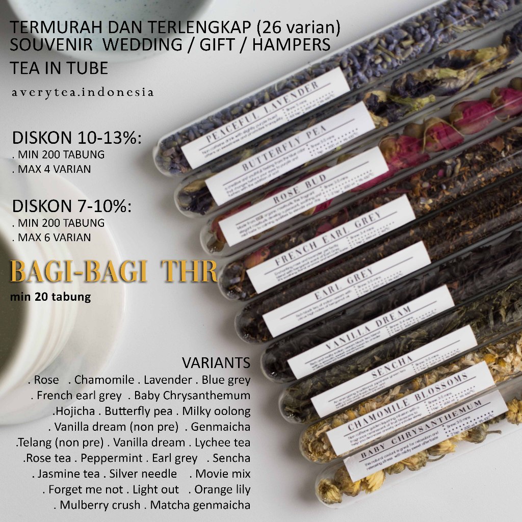 

[BISA COD/TANPA MINIMUM] AVERY TEA / Tea in Tube / premium organic tea/ souvenir / gift / hadiah murah