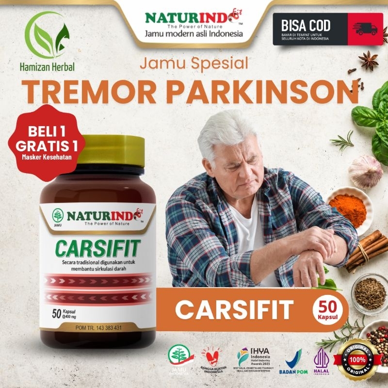 Carsifit Obat Tremor Dan Parkinson Gerakan Gemetar Pada Bagian Tubuh Isi 50 Kapsul