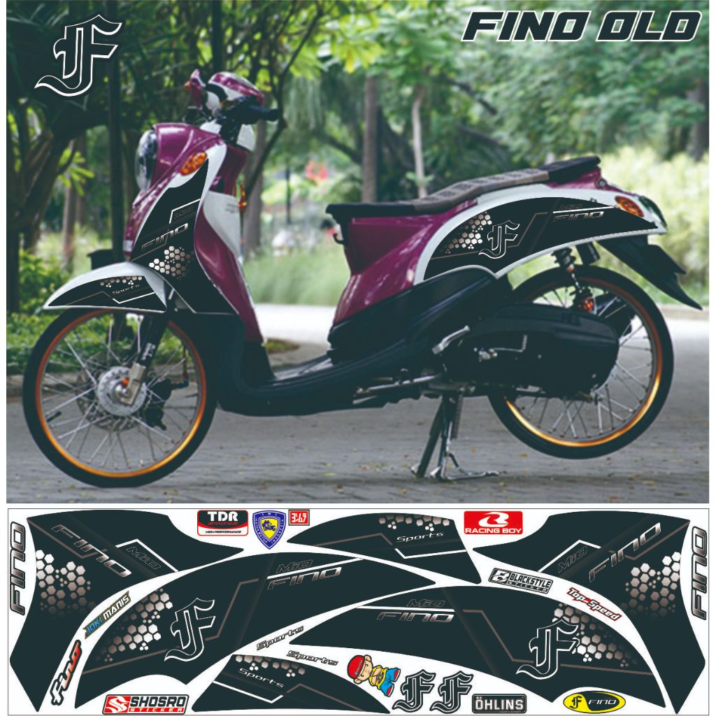 STRIPING VARIASI MOTOR MIO FINO OLD CARBU STIKER FINO KARBU VARIASI SIMPLE ELEGAN