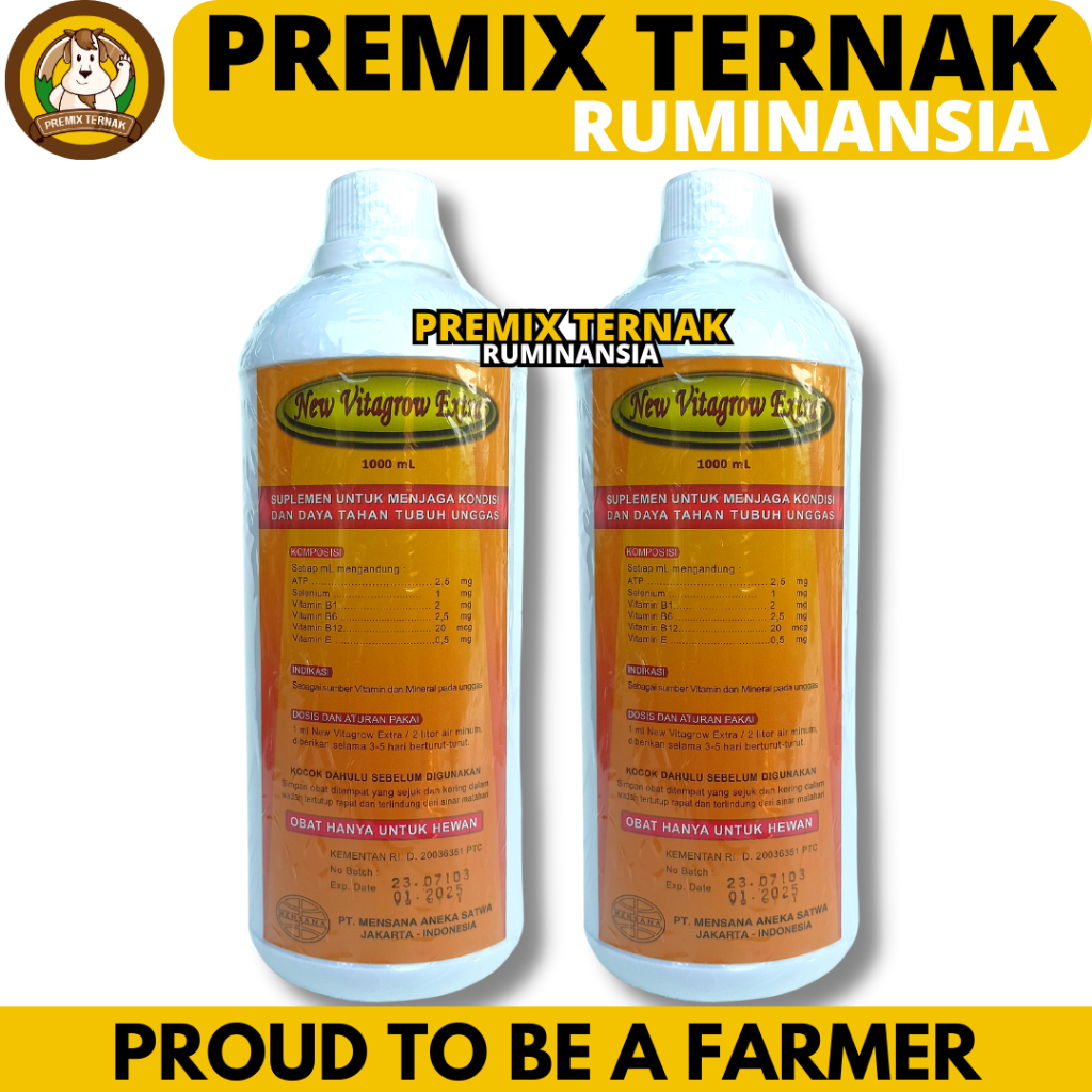 NEW VITAGROW EXTRA 1 LITER - ATP Vitamin Mineral Pertumbuhan Ayam Unggas