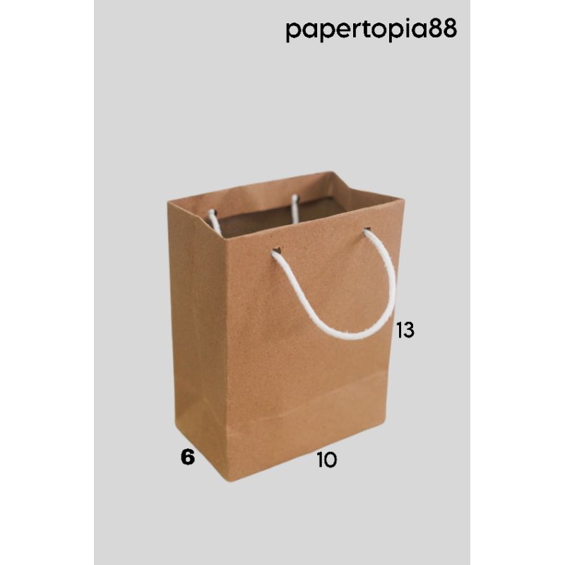 

Paper bag Xtra Small P 10 x L 6 x T 13 Mini XS coklat polos