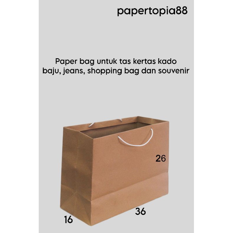 

Paper bag Tas Kertas jumbo P 36 x L 16 x T 26 Coklat polos