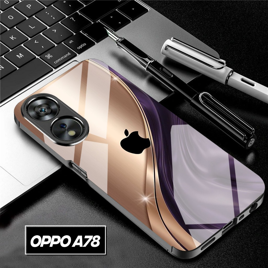 Softcase-Glass-Kaca-Oppo-A78-4G-A78-5G-A58-5G-Terbaru-Trendi-[R22]-karakter-Kamera-Protect-pelindung