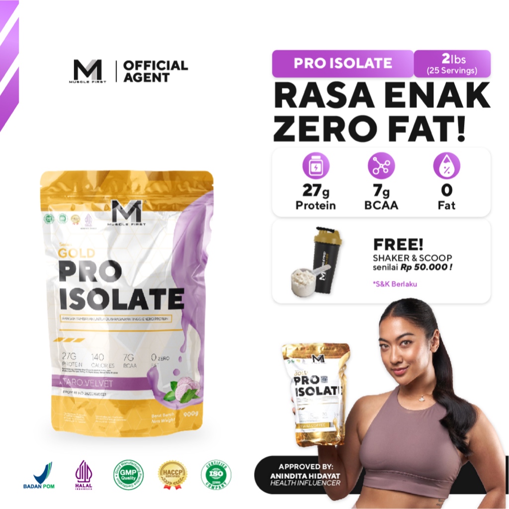 MUSCLE FIRST Pro Isolate 2lbs/900gr - M1 Pro Isolate Whey Protein Suplemen Fitness Nutrihouse