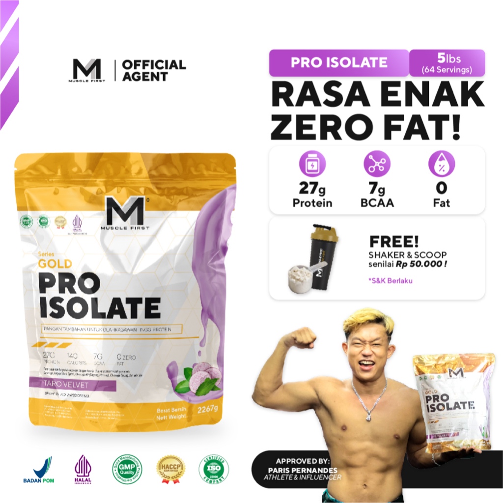 MUSCLE FIRST Pro Isolate 5lbs/2267gr - M1 Pro Isolate Whey Protein Suplemen Fitness Nutrihouse