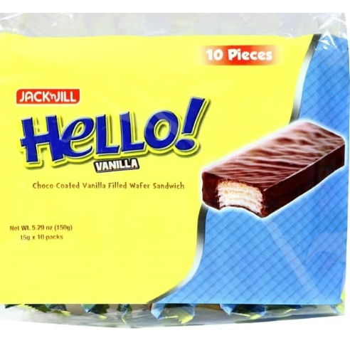 

Hello Vanilla Choco Wafer Renyah Cemilan ori Jack n Jill Philippines isi 10pcs