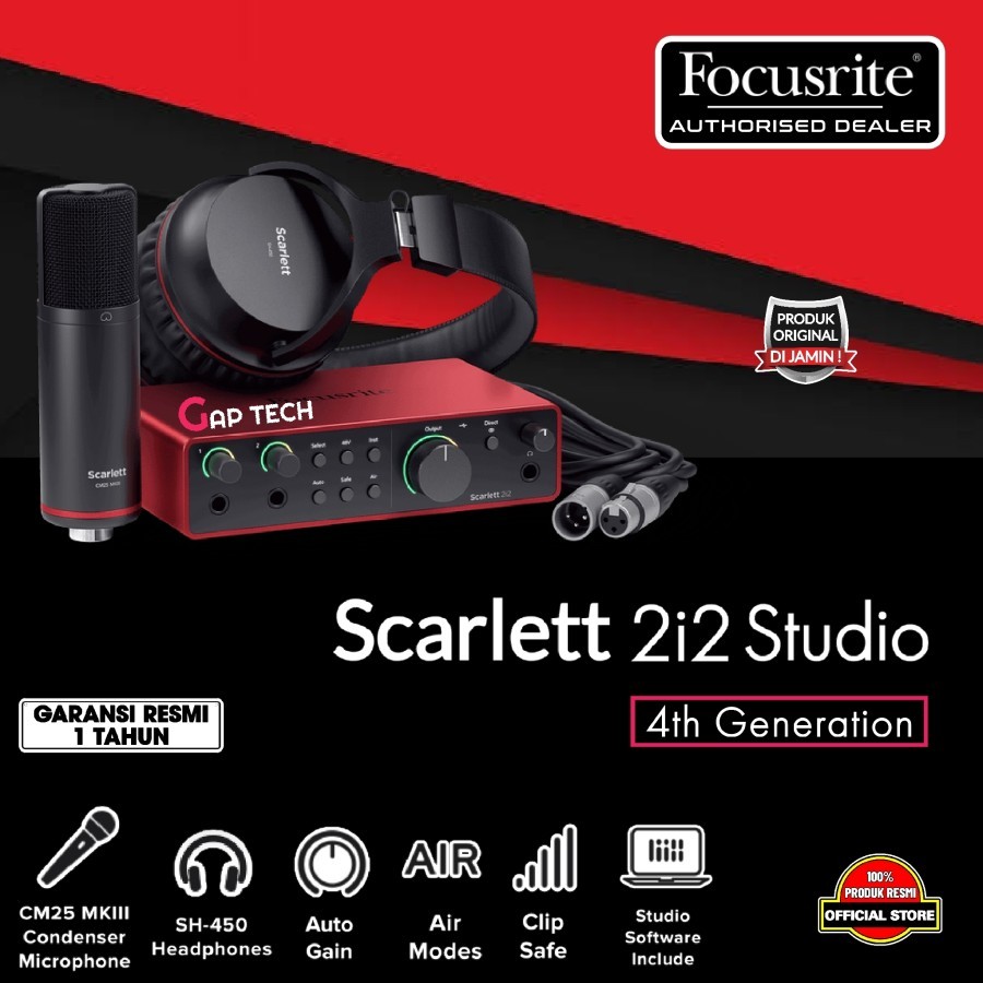 Focusrite Scarlett 2i2 Studio 4rd Gen USB Audio Interface - PAKET