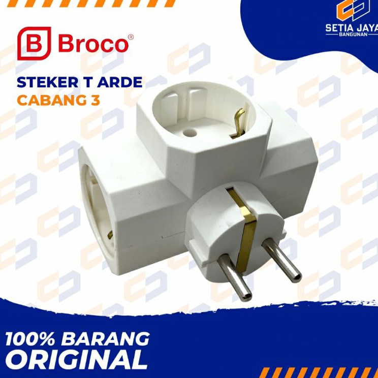 Stock banyak Steker  Colokan T  Cabang  Multi Broco Arde Persegi o Terlaris Diskon