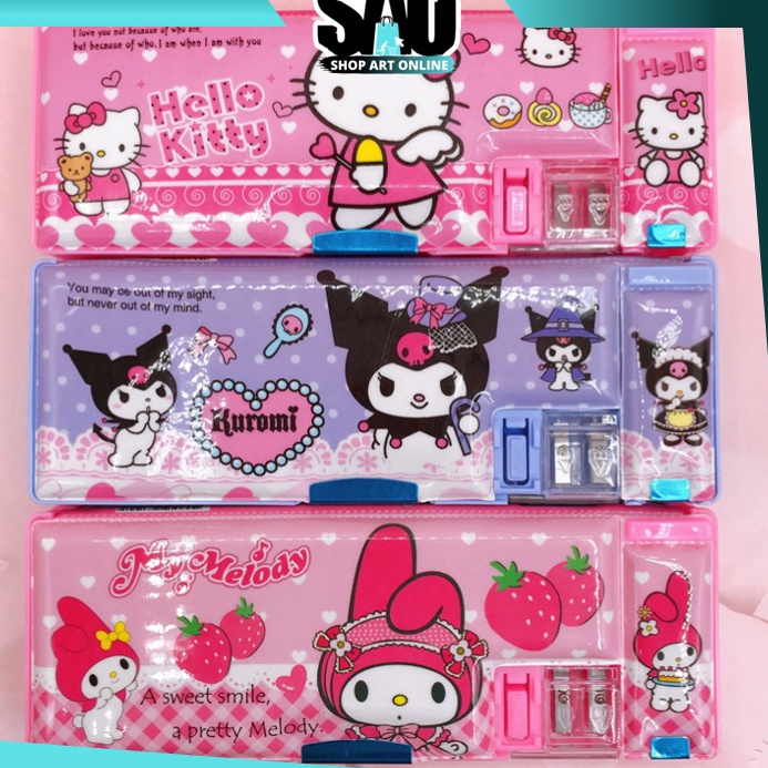 

MEGA SALE SAO S5984 Kotak Pensil Sanrio Kotak Pensil Magnet 2 Sekat Kotak Pensil Anak Dilengkapi Rautan Kotak Pensil Karakter Lucu