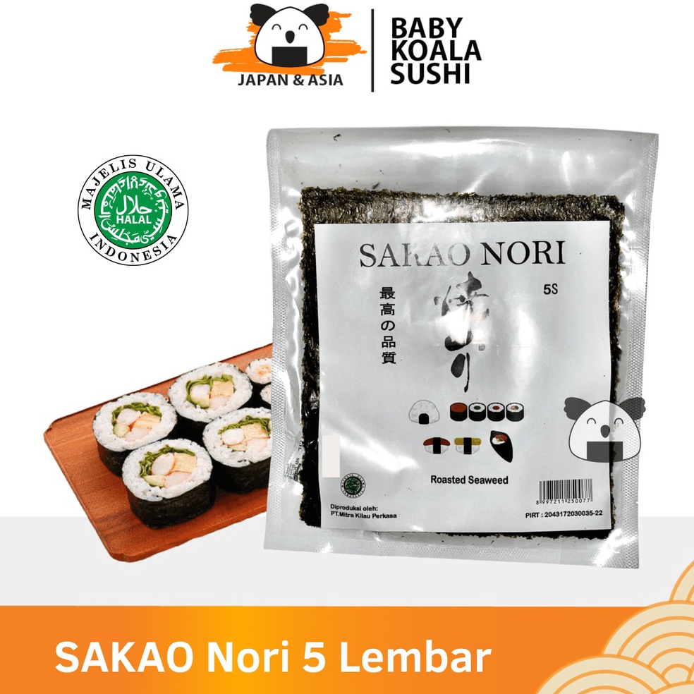 

COD TERMURAH SAKAO Sushi Nori 5 S Halal Nori Grade C for Sushi Kimbab Gimbab Lembar Rumput Laut