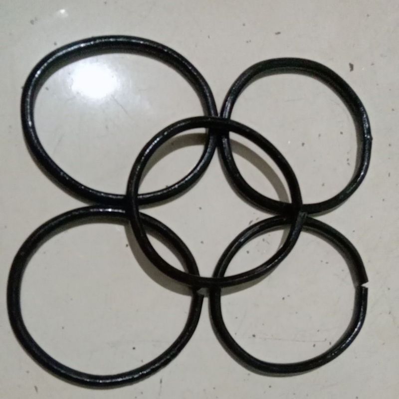 5pcs besi pemberat pancing jaring hordeng memanjang tebal 8mm lingkar 10cm