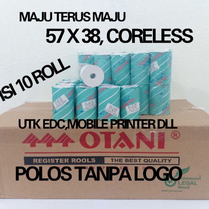 

XC26619 Kertas Thermal EDC Mobile Printer57x38 CORELESS1Pack isi 1Roll Merk Otani