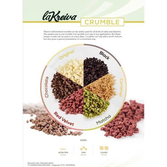 

SUPER DISKON La Kreiva Cookie Crumble Fine Topping All Variant 25gr Remahan Biskuit Kasar La Kreiva
