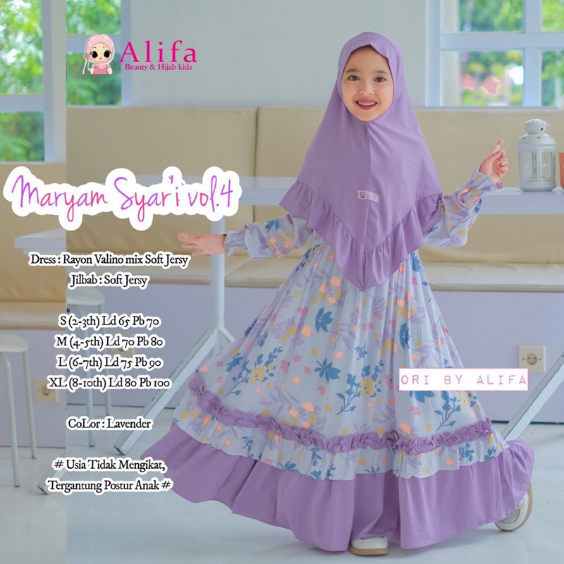 MARYAM ROSE / VOL.3 / SYAR’I VOL.4 DRESS KIDS (Gamis Anak) by Alifa