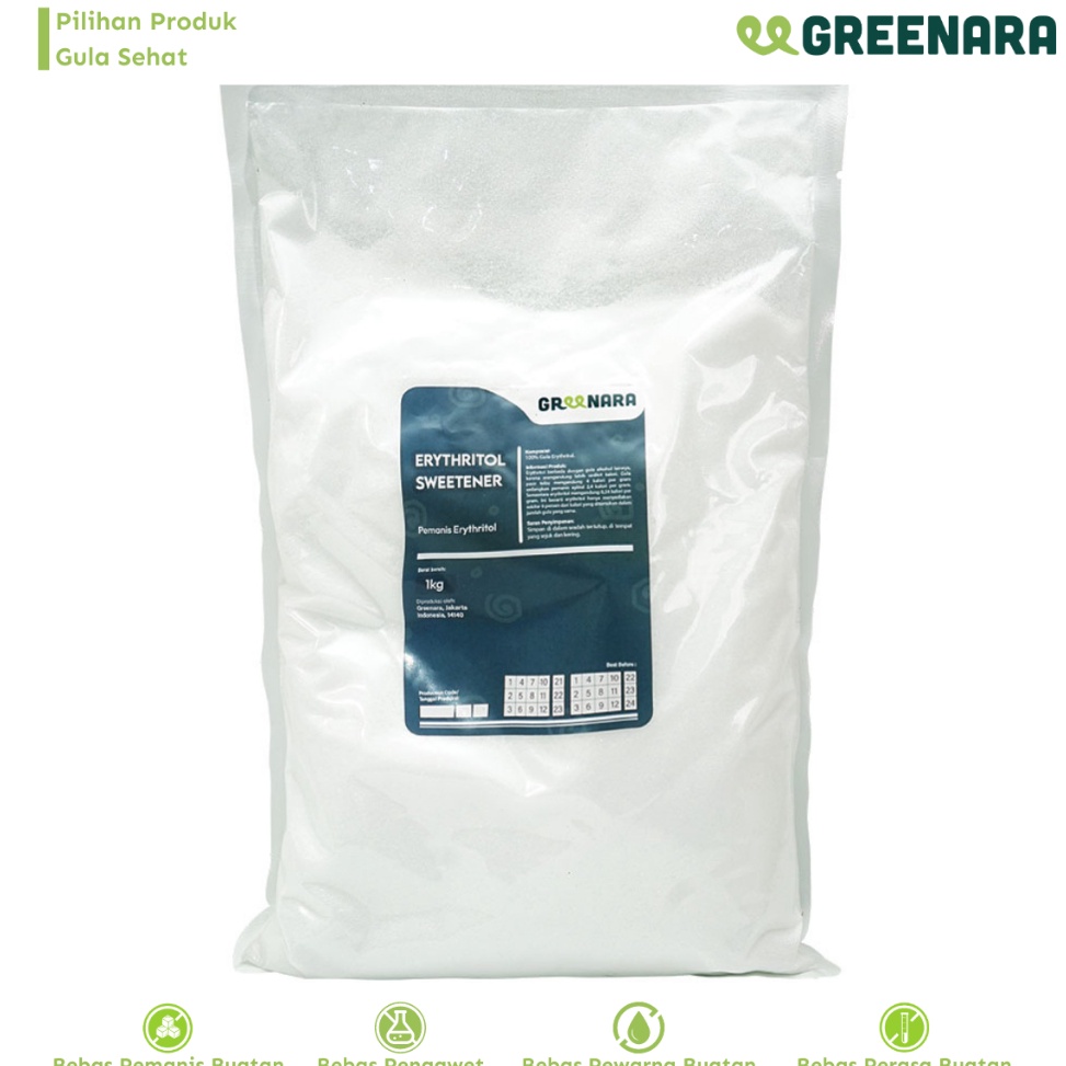 

PAKET LENGKAP Greenara Pemanis Erythritol 1kg Erythritol Natural Sweetener