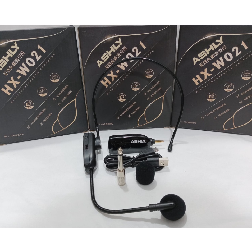 Djr Mic Bando Wireless Ashly Microphone 24G with Transmitter  HXW21 p Terbaru