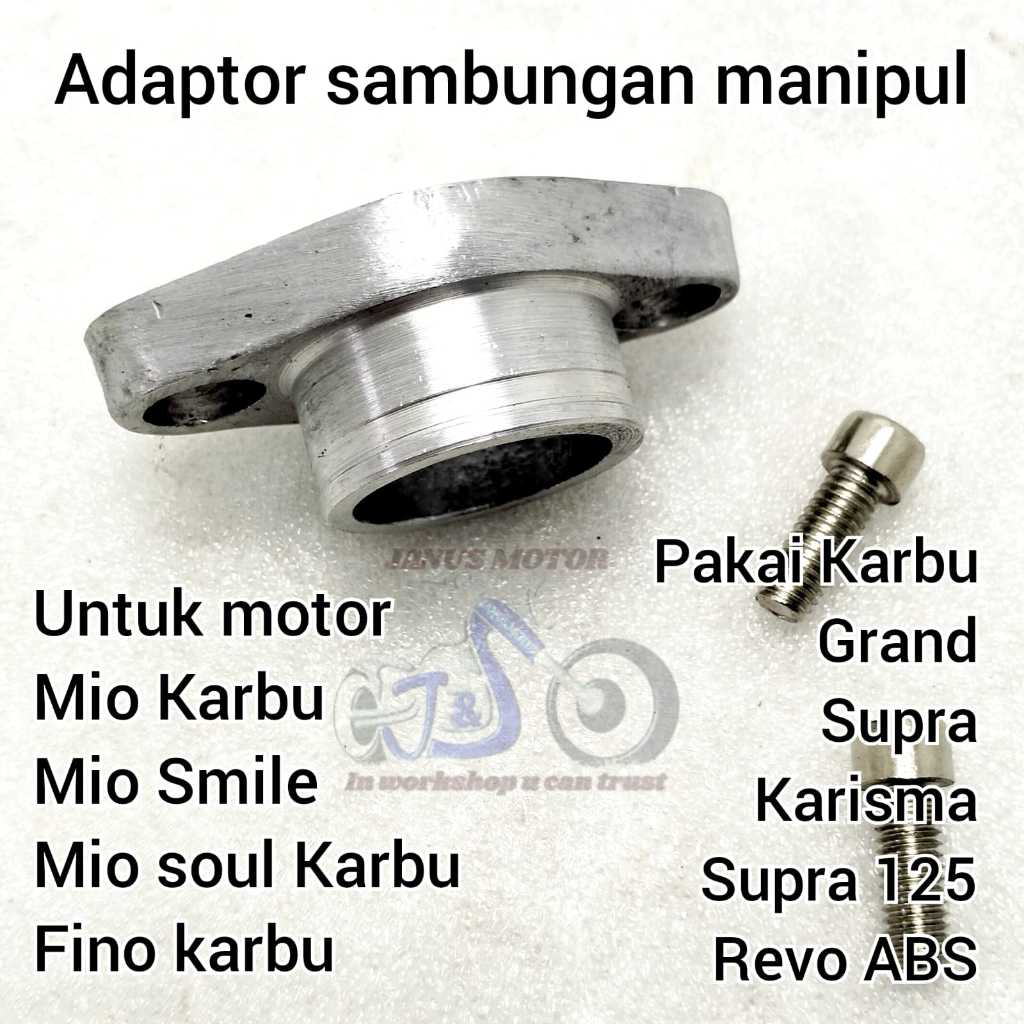 Adaptor sambungan manipul Mio Fino Soul karbu untuk pakai karburator Grand supra karisma 125 Revo ab