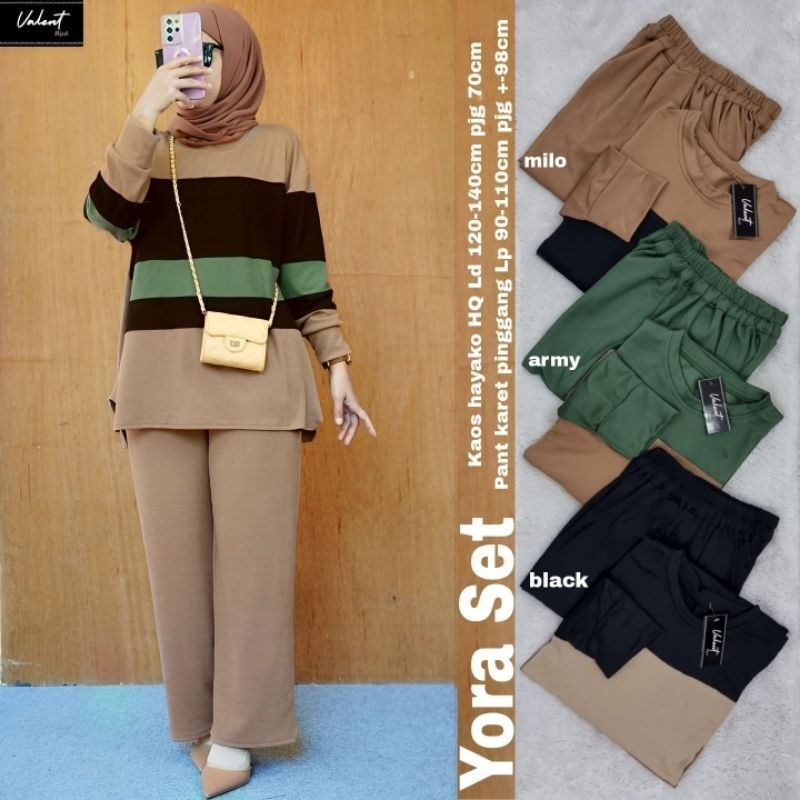 TERMURAH SETELAN TUNIK YORA  SET KAOS