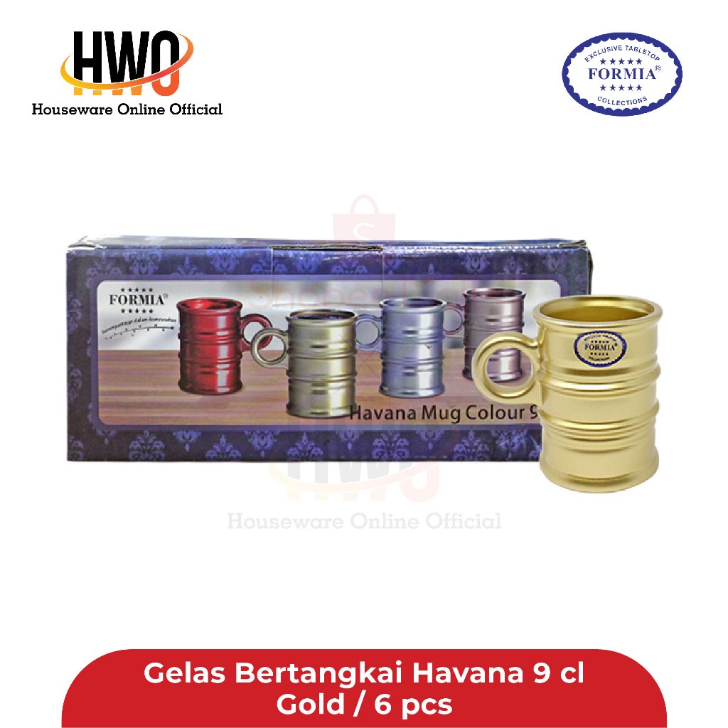 Formia Gelas Bertangkai Havana 9 Cl Gold / 6 pcs