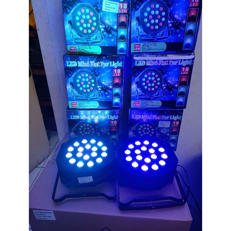 Lampu panggung parled par LED 18 mata full color 3in1 rgb