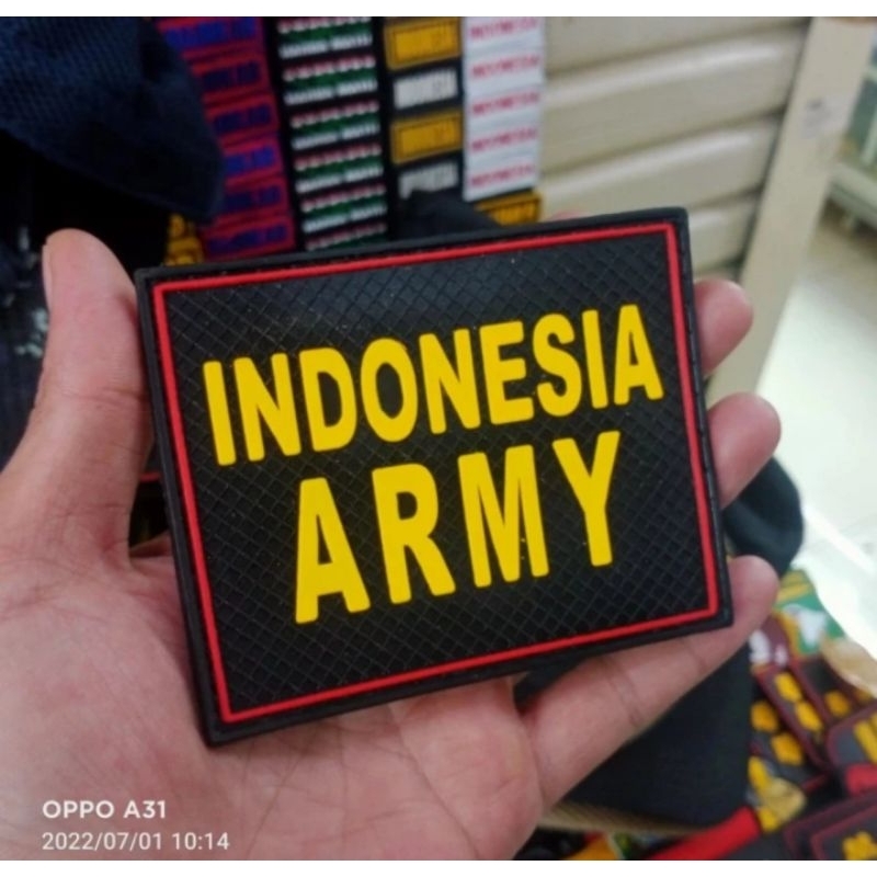 PATCH RUBBER PVC INDONESIA ARMY BESAR BEST QUALITY