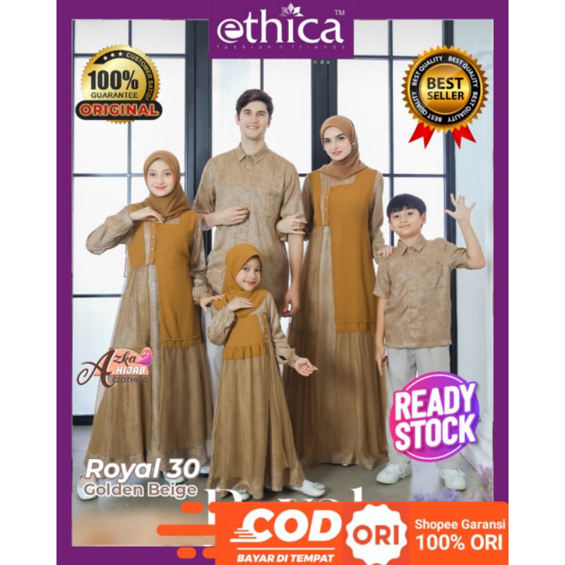 ETHICA SARIMBIT ROYAL 30 GOLDEN BEIGE ORIGINAL / SARIMBIT KELUARGA LEBARAN 2024 / BAJU LEBARAN FAMIL
