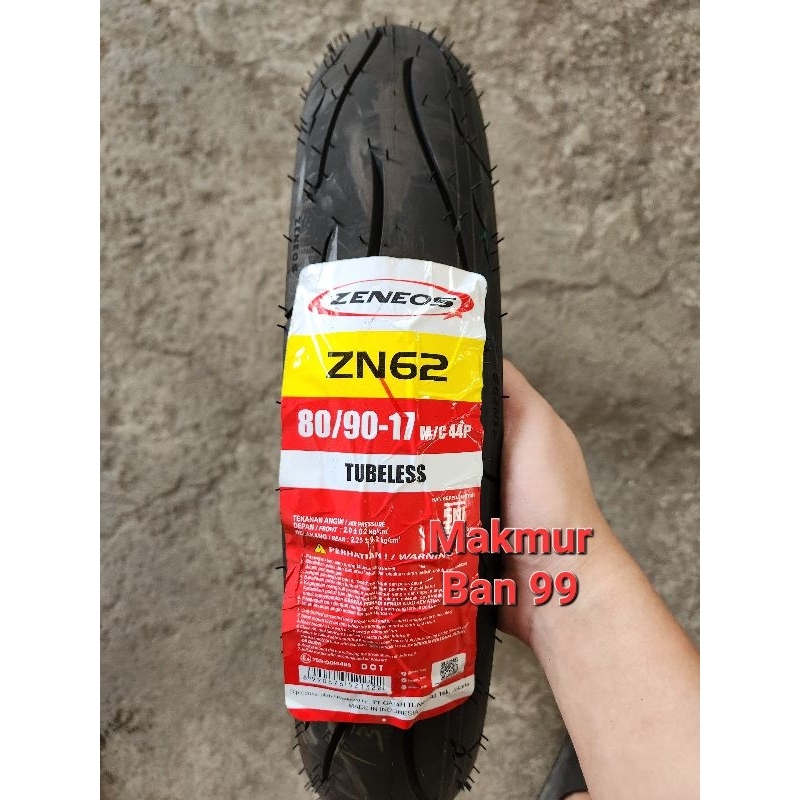 Ban Motor Zeneos 80/90-17 ZN62 Tubeless Ban Belakang Supra