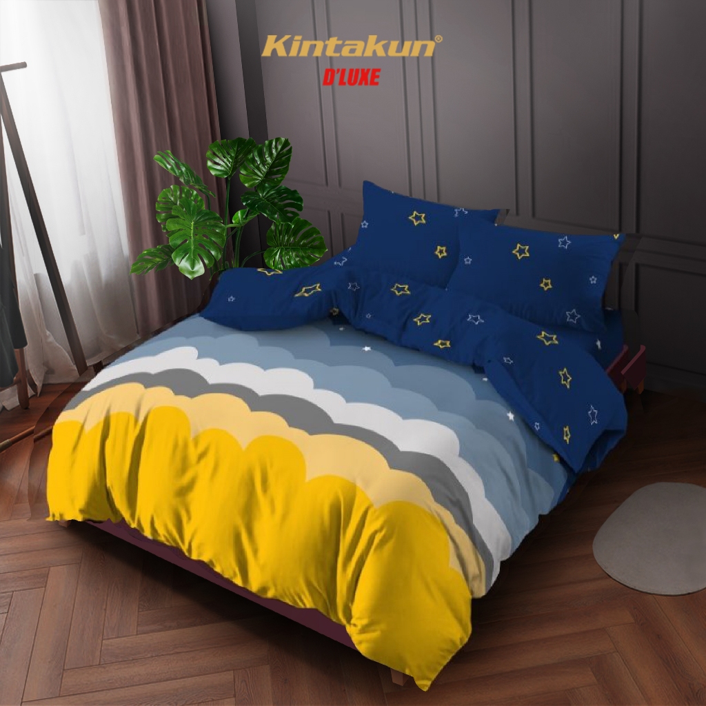 Kintakun Bedcover Set Fitted 160/180 Azura Aesthetic Minimalis Bunga Dluxe Microtex Merah Tinggi 30 