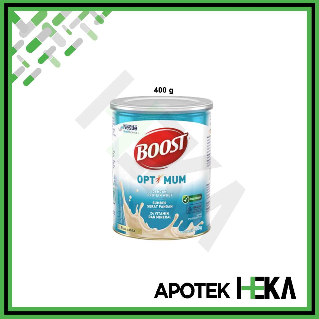 

Boost Optimum Kaleng 400 g - Susu Bubuk Whey Protein Lansia [BOGOR]