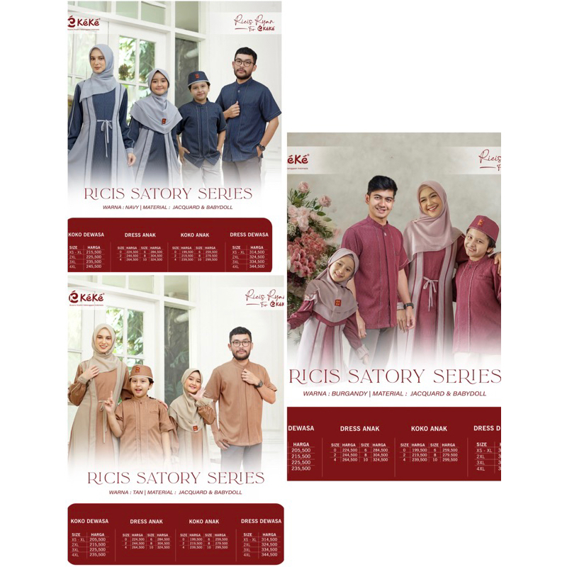 Sarimbit Keluarga Keke Satory Series Terbaru | Satory Series | Keke Busana | Sarimbit Keke Satory Se
