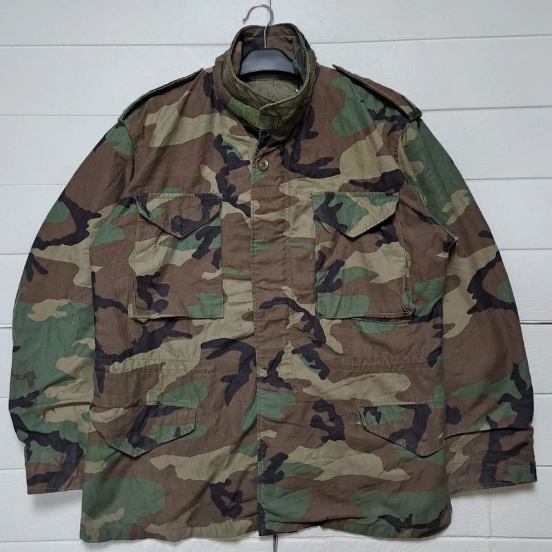 JAKET FIELD M65 ALPHA INDUSTRIES WOODLAND CAMO SIZE MEDIUM REG