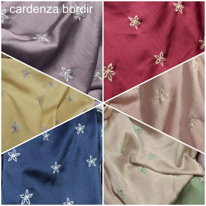 bahan kain cardenza bordir / satin yoryu bordir