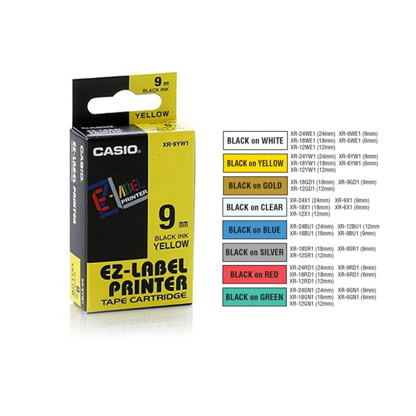 

CASIO TAPE LABEL BLACK INK GOLD XR-9GD1(9MM)ORIGINAL