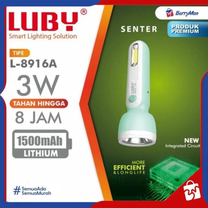 LAMPU SENTER LUBY L8921 3WATT / LUBY SENTER TANGAN