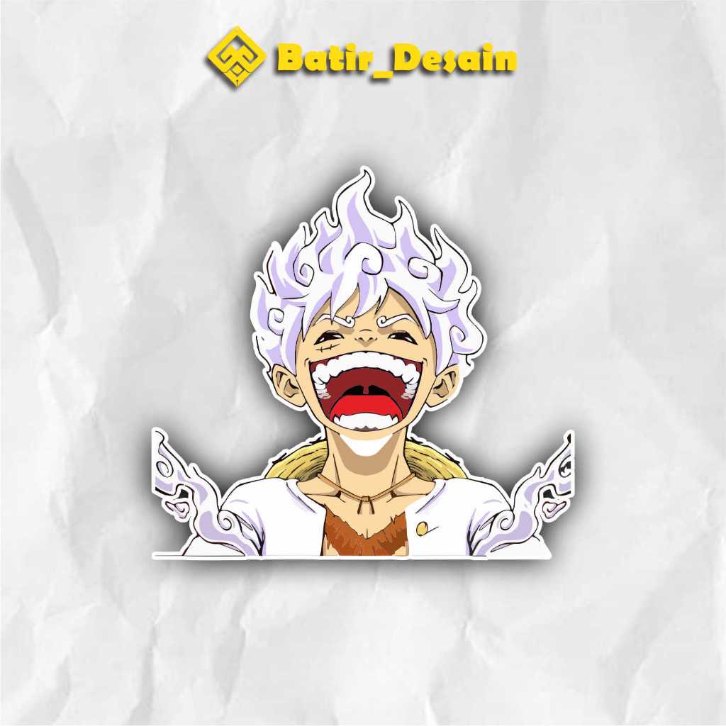

Stiker Anime Luffy Gear 5 sticker case hp & laptop ukuran 7 cm