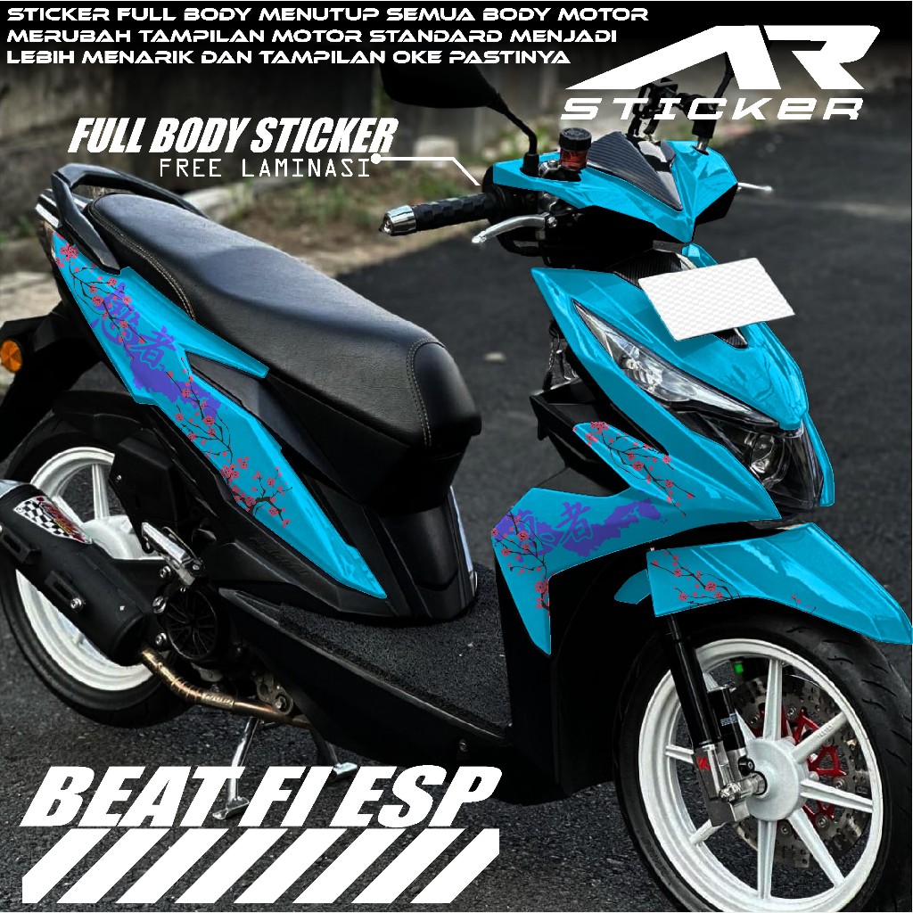 (COD) Decal Sticker BEAT ESP  2016 2017 2018 2019  Stiker Beat Full body Desain BUNGA SAKURA