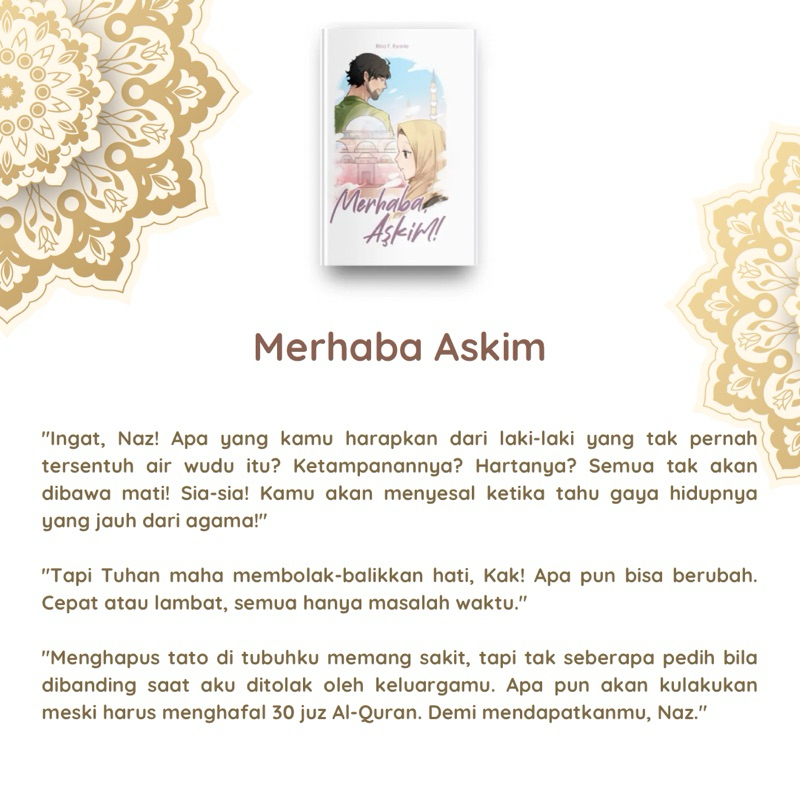 Merhaba Askim - Rina F. Ryanie, Novel wattpad religi islami percintaan romansa romance islam