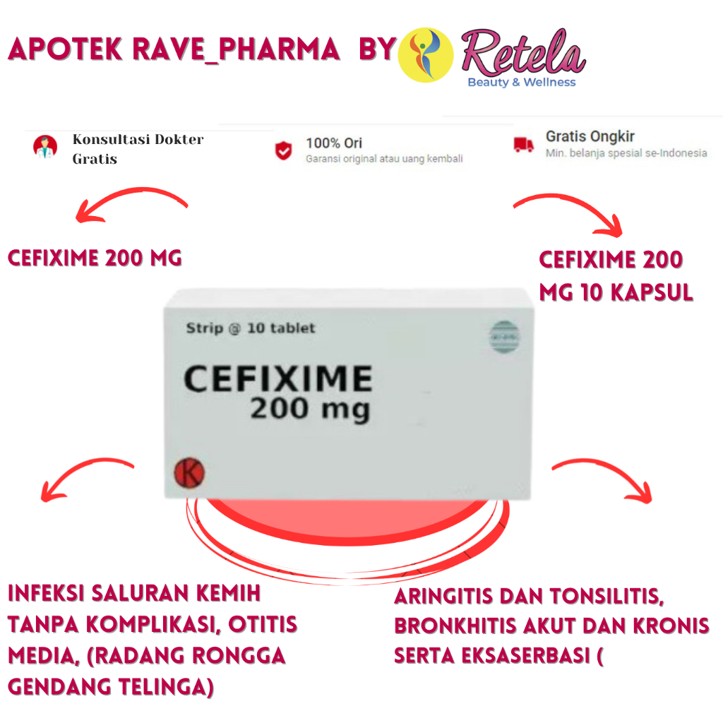 Cefixime 200 mg 10 Kapsul