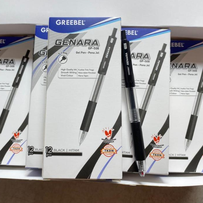 

Pulpen Gel Cetek Genara GP-508 Greebel Hitam 12 Pcs