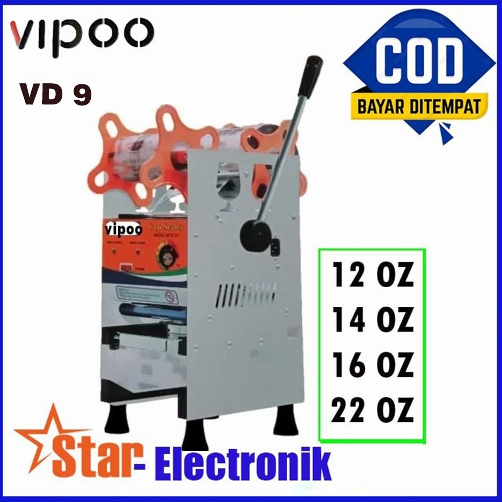 Sealing Machine Vipoo VD 9 Cup Sealer Sampai 22 Oz