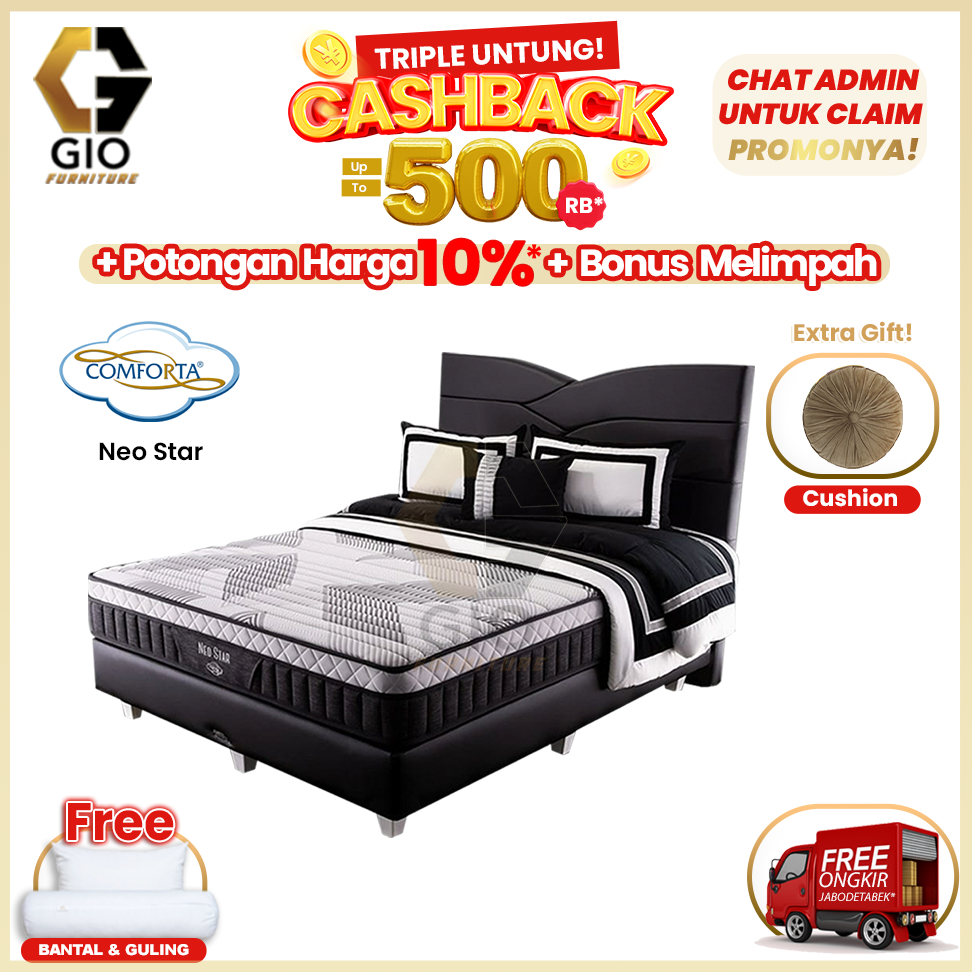 Kasur Comforta Neo Star / Comforta Springbed Neo Star (Full Set Mattress + Divan + Headboard + Bonus